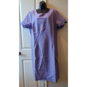 Anthony Richard Purple Short Sleeve Embroidery Casual Dress Size 18W